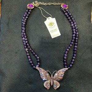 Eye Candy Green with Gold Accents Butterfly Necklace.